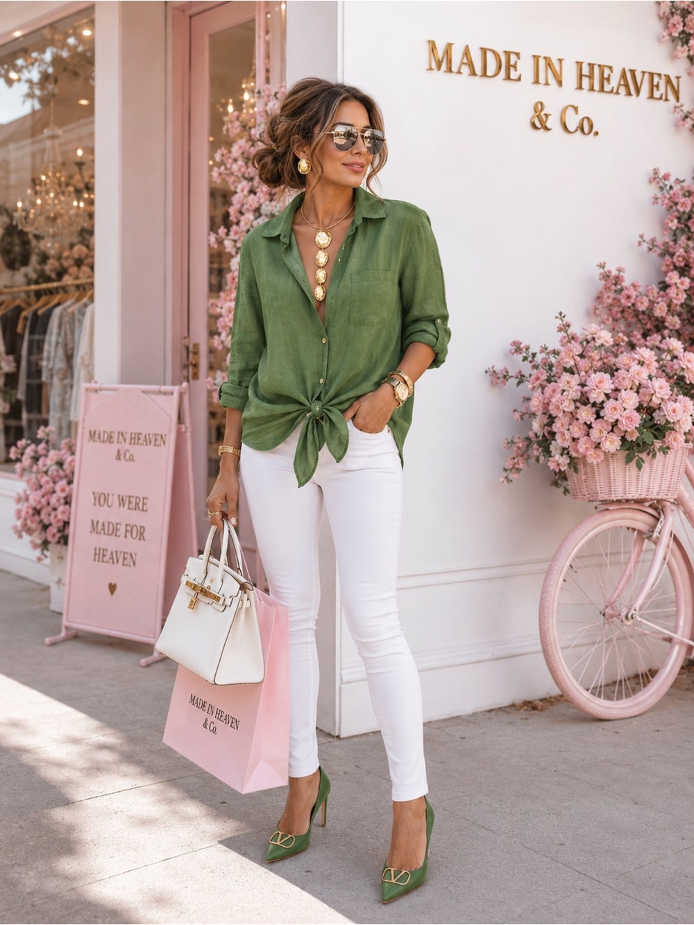 VERANEO   🇮🇹 ITALIAN 100% LINEN Button Down Shirt — Olive Green